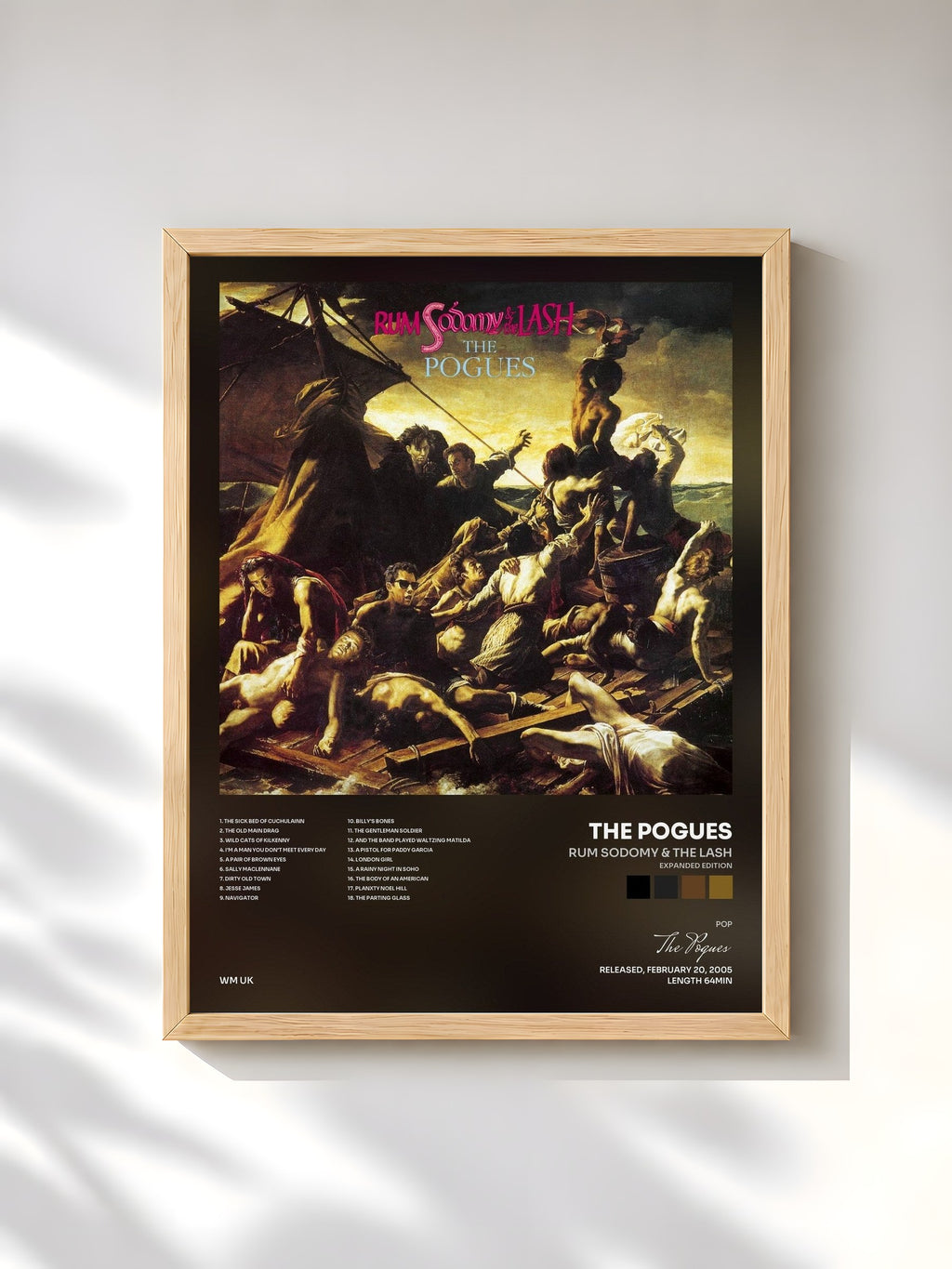 #bois Tableau de l'album Rum Sodomy & The Lash (Expanded Edition) de The Pogues, cadre en bois brut, imprimé et encadré en France