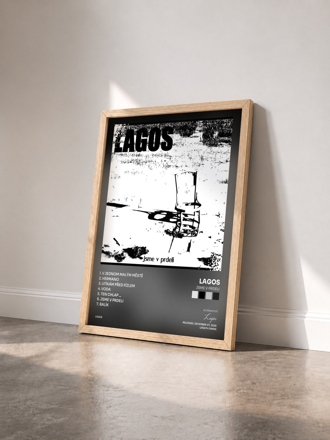 #bois Tableau de l'album jsme v prdeli de Lagos vu de trois quarts, cadre en bois brut