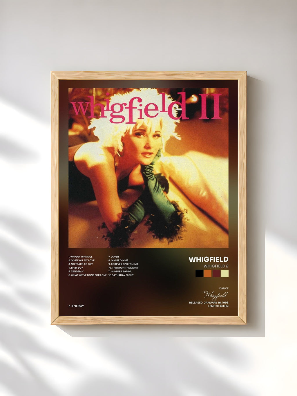 #bois Tableau de l'album Whigfield 2 de Whigfield, cadre en bois brut, imprimé et encadré en France