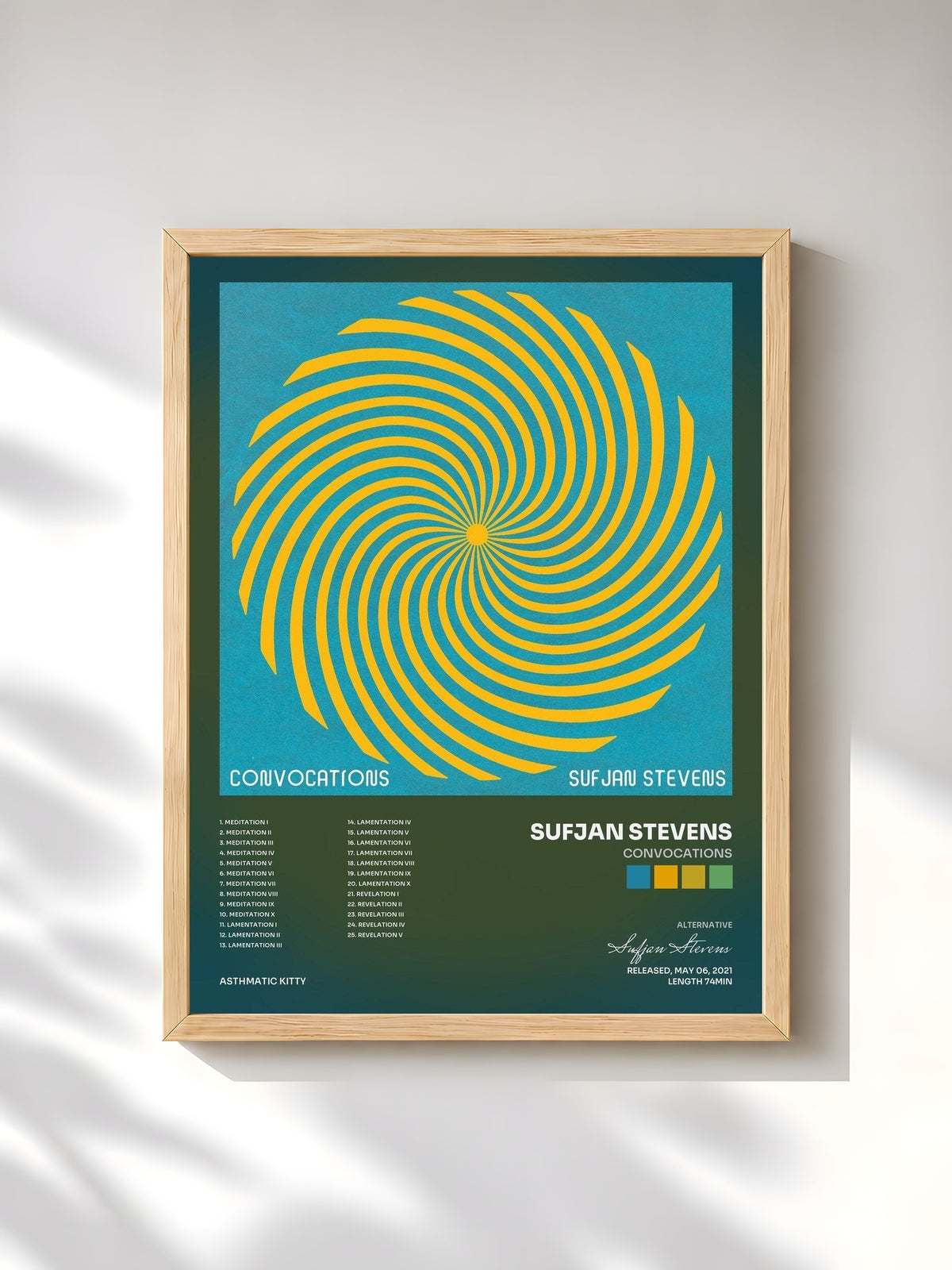 #bois Tableau de l'album Convocations de Sufjan Stevens, cadre en bois brut, imprimé et encadré en France