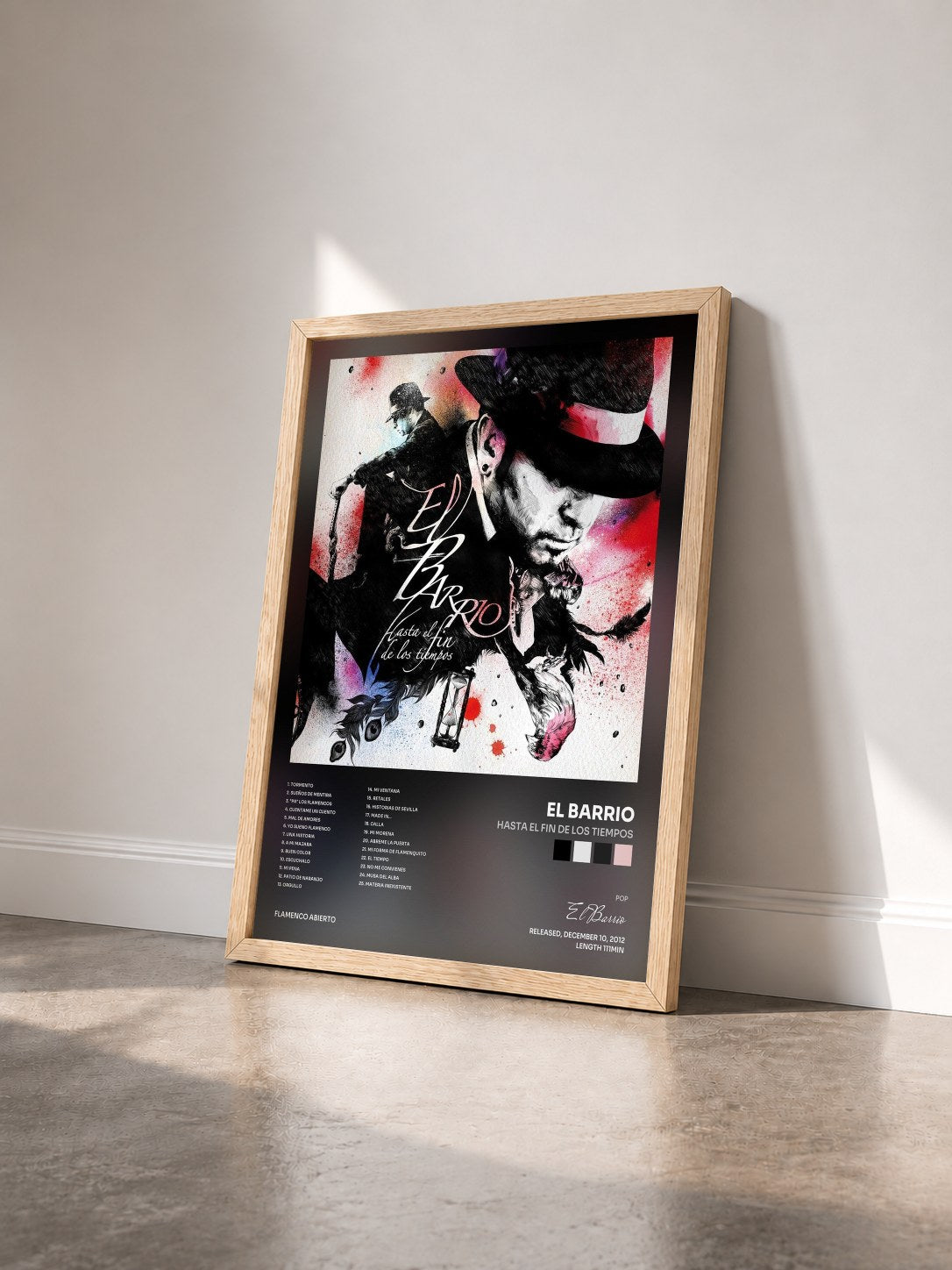 #bois Tableau de l'album Hasta el Fin de los Tiempos de El Barrio vu de trois quarts, cadre en bois brut