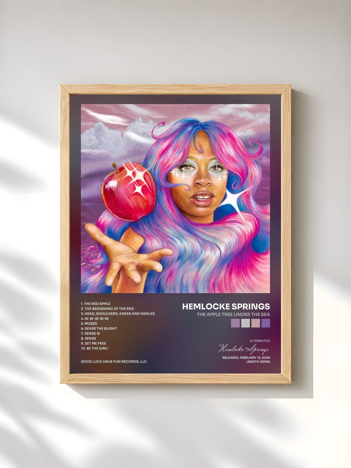 #bois Tableau de l'album the apple tree under the sea de Hemlocke Springs, cadre en bois brut, imprimé et encadré en France