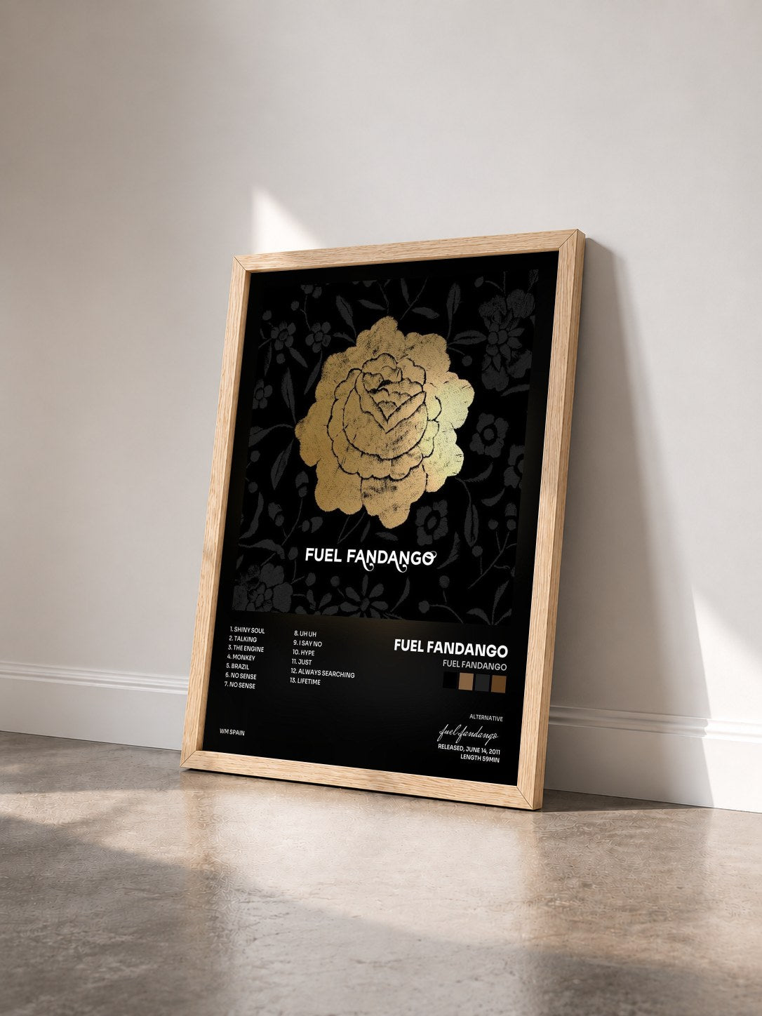 #bois Tableau de l'album Fuel Fandango de fuel fandango vu de trois quarts, cadre en bois brut