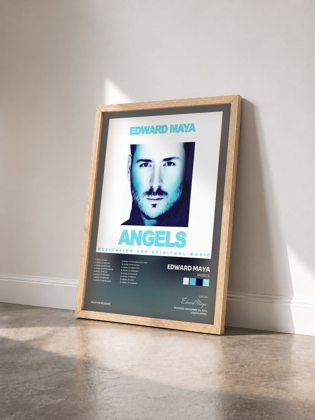 #bois Tableau de l'album Angels de Edward Maya vu de trois quarts, cadre en bois brut