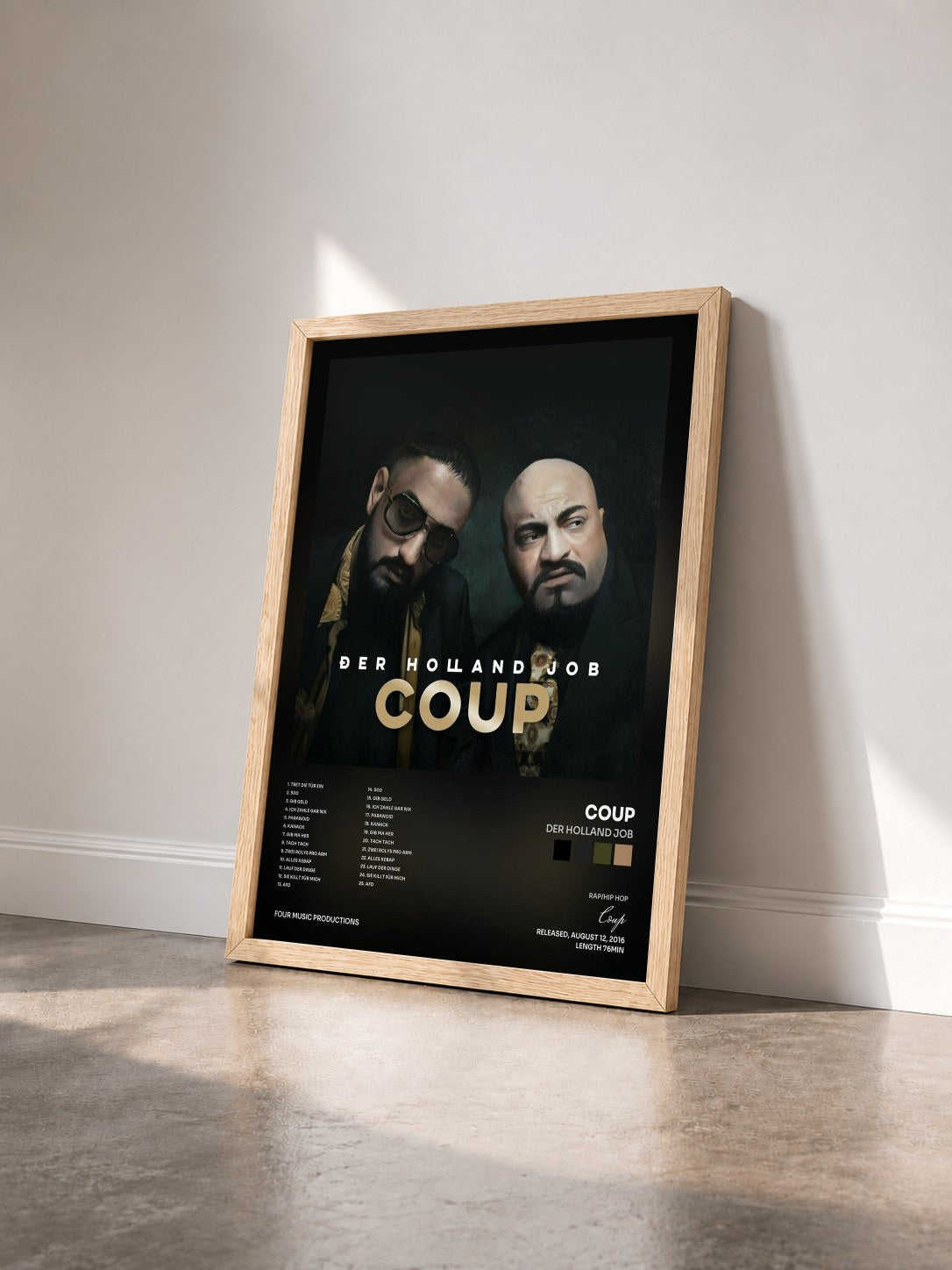 #bois Tableau de l'album Der Holland Job de Coup vu de trois quarts, cadre en bois brut