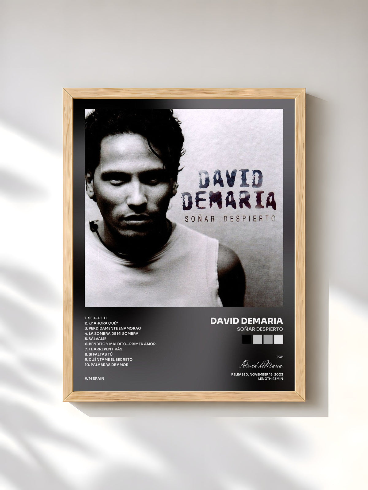#bois Tableau de l'album Soñar despierto de David deMaria, cadre en bois brut, imprimé et encadré en France