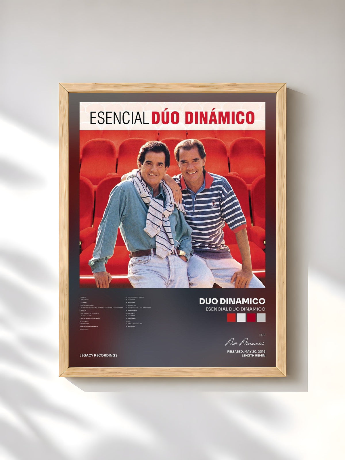 #bois Tableau de l'album Esencial Duo Dinamico de Duo Dinamico, cadre en bois brut, imprimé et encadré en France
