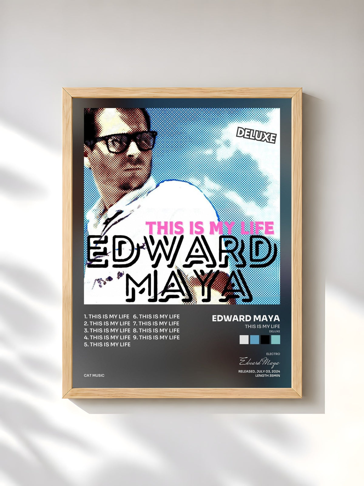 #bois Tableau de l'album This Is My Life (Deluxe) de Edward Maya, cadre en bois brut, imprimé et encadré en France