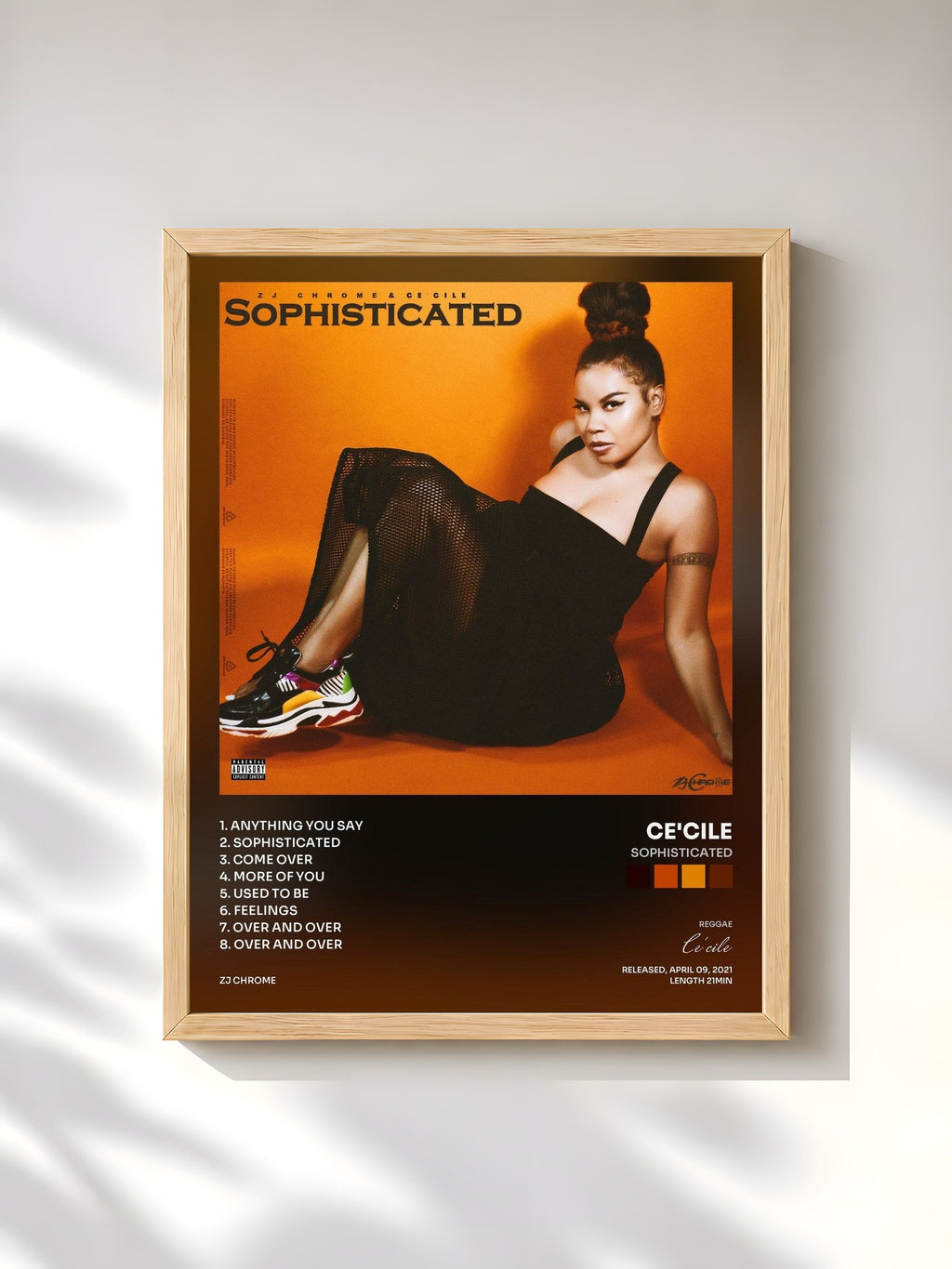 #bois Tableau de l'album Sophisticated de Ce'cile, cadre en bois brut, imprimé et encadré en France