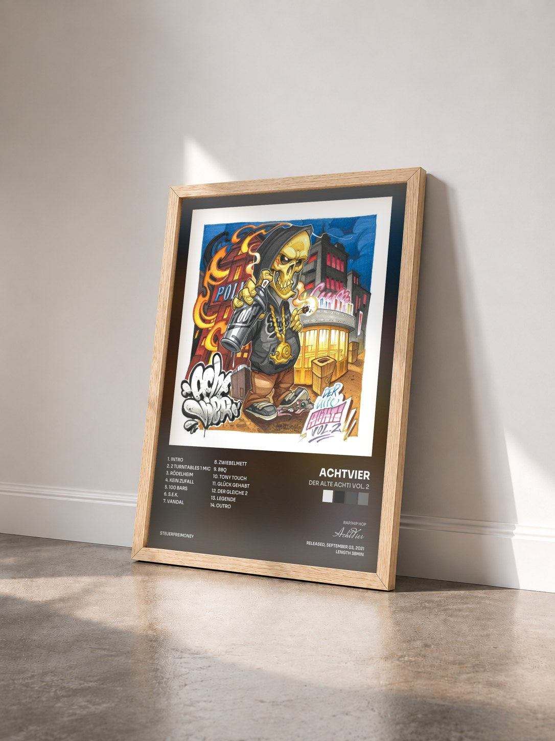 #bois Tableau de l'album Der alte Achti Vol. 2 de AchtVier vu de trois quarts, cadre en bois brut