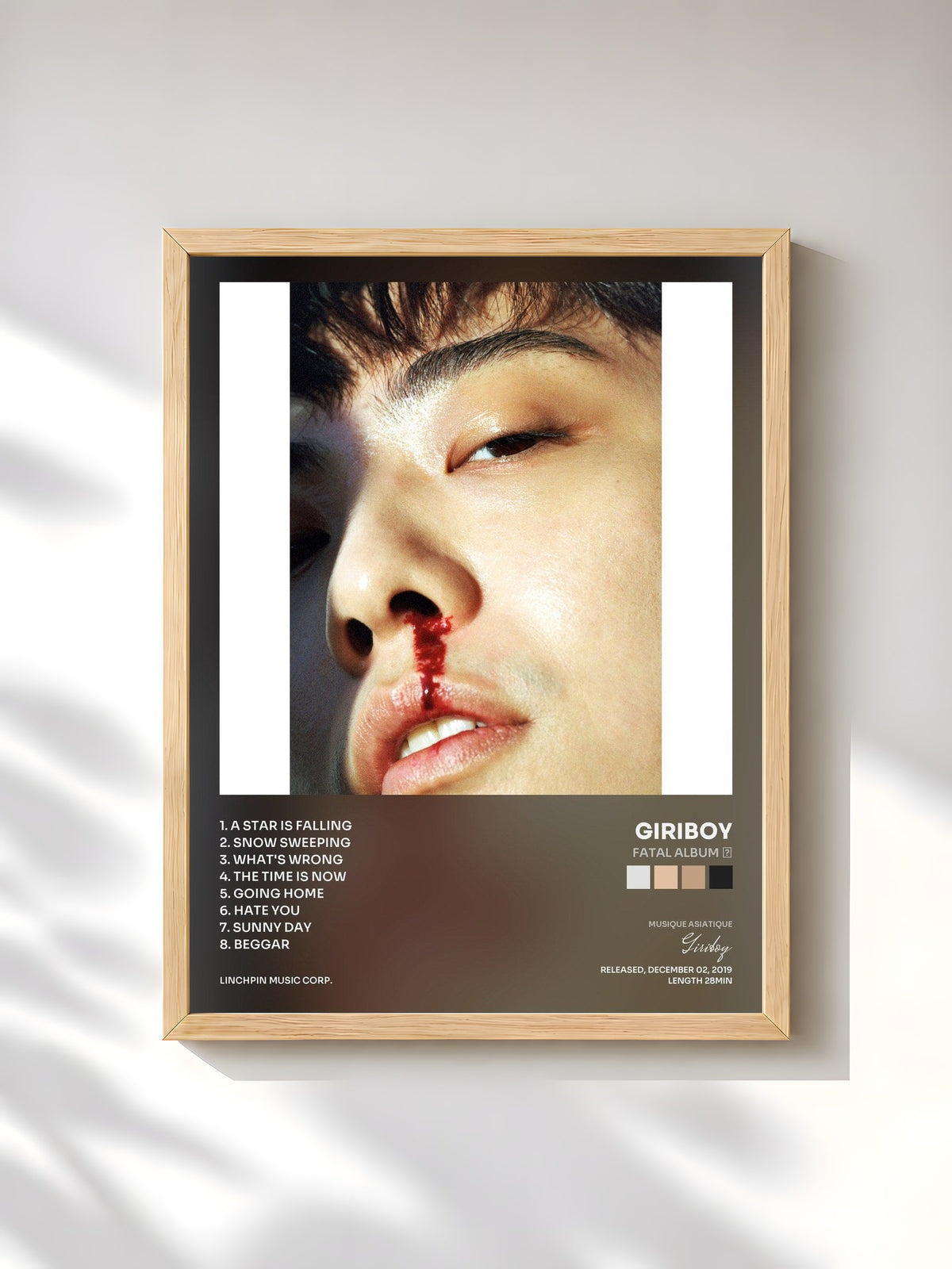 #bois Tableau de l'album Fatal Album Ⅲ de Giriboy, cadre en bois brut, imprimé et encadré en France