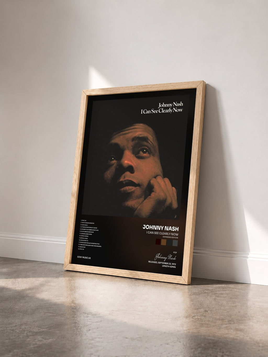 #bois Tableau de l'album I Can See Clearly Now (Expanded Edition) de Johnny Nash vu de trois quarts, cadre en bois brut