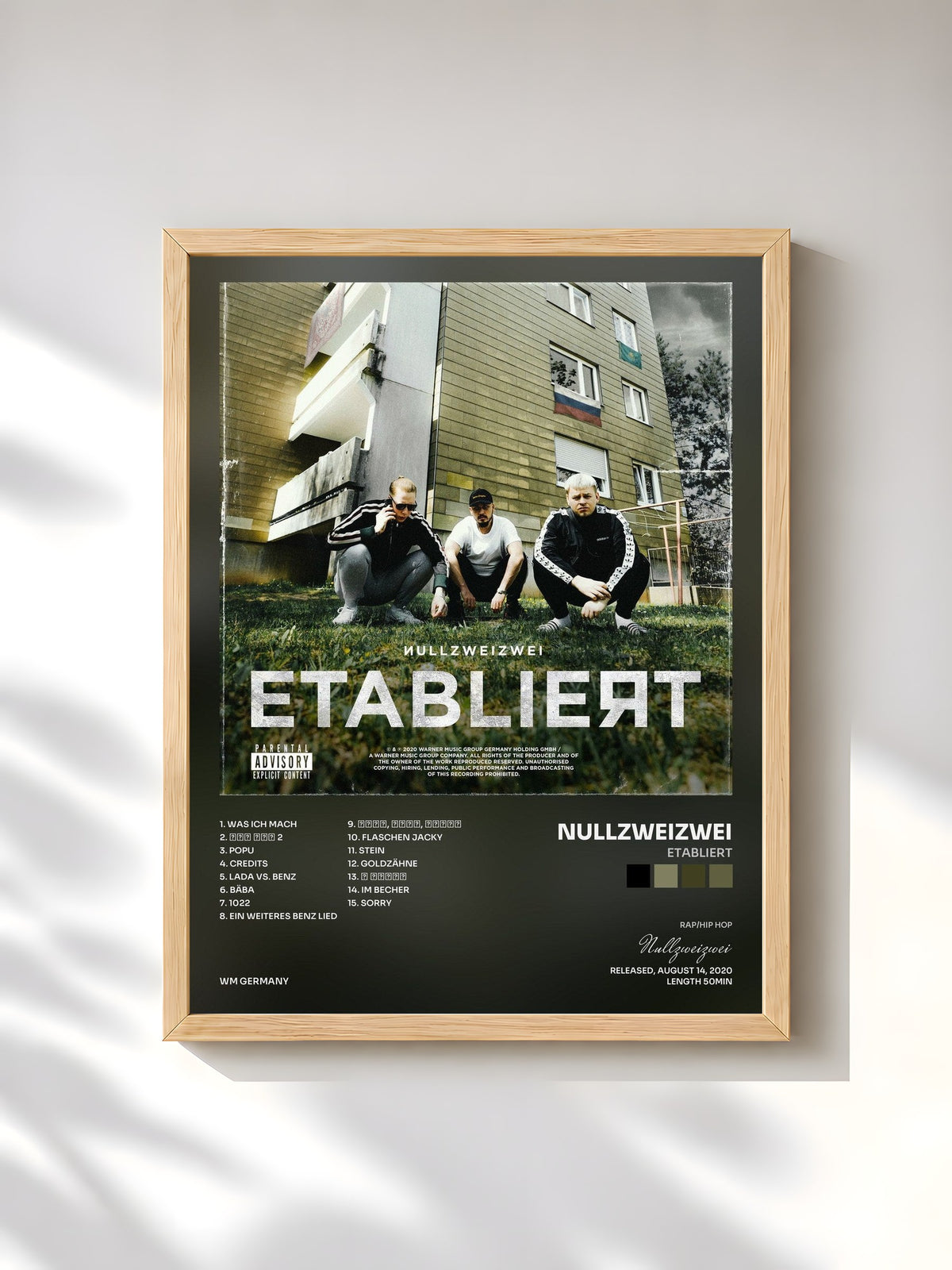 #bois Tableau de l'album Etabliert de Nullzweizwei, cadre en bois brut, imprimé et encadré en France