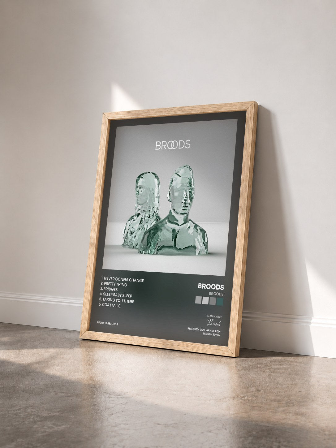#bois Tableau de l'album Broods de Broods vu de trois quarts, cadre en bois brut