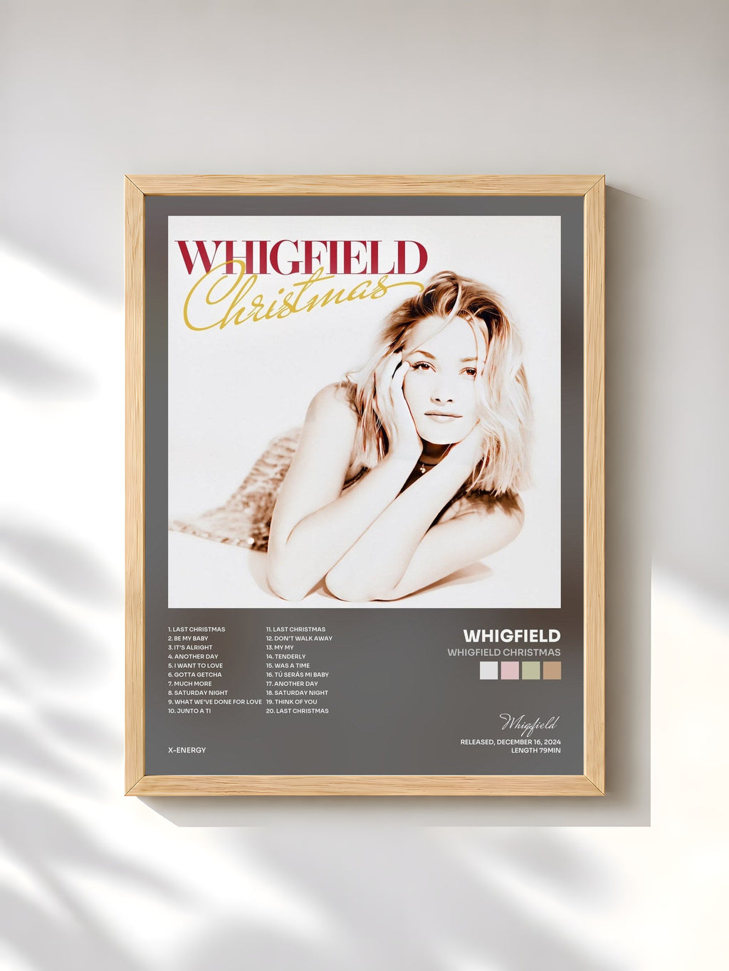 #bois Tableau de l'album Whigfield Christmas de Whigfield, cadre en bois brut, imprimé et encadré en France