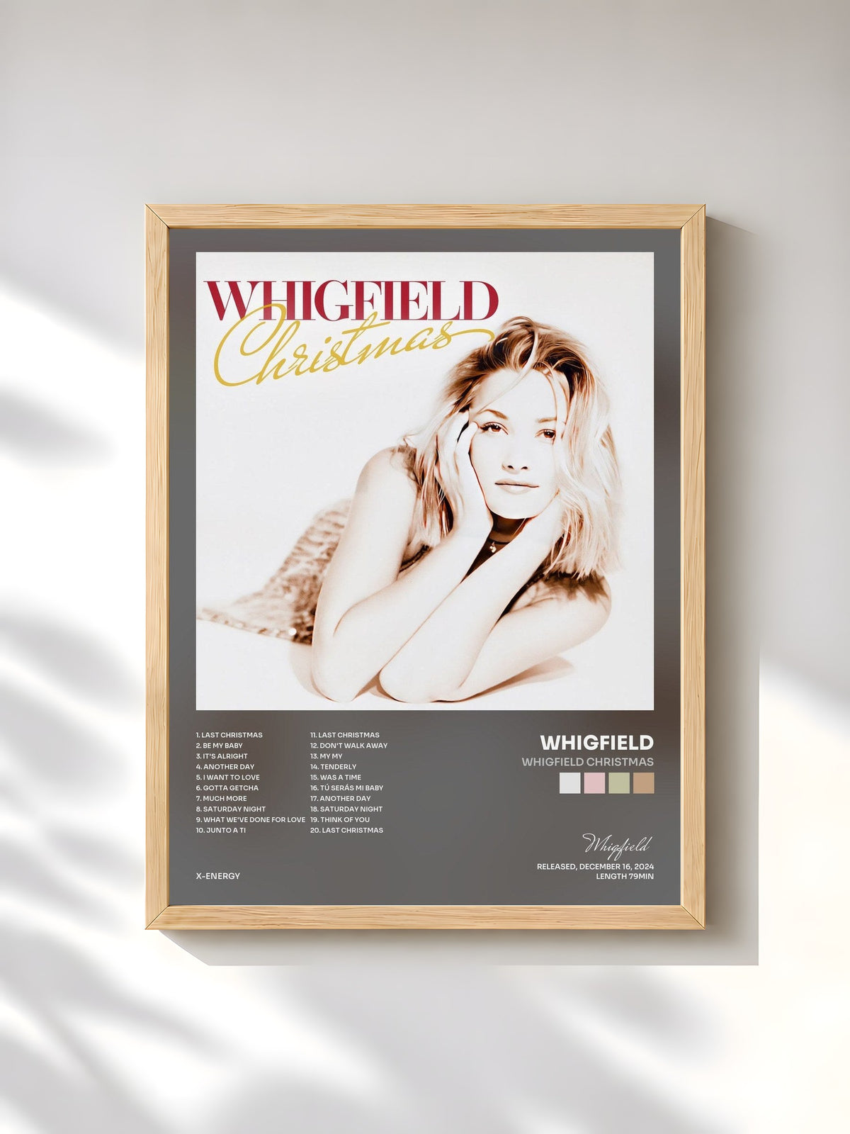 #bois Tableau de l'album Whigfield Christmas de Whigfield, cadre en bois brut, imprimé et encadré en France