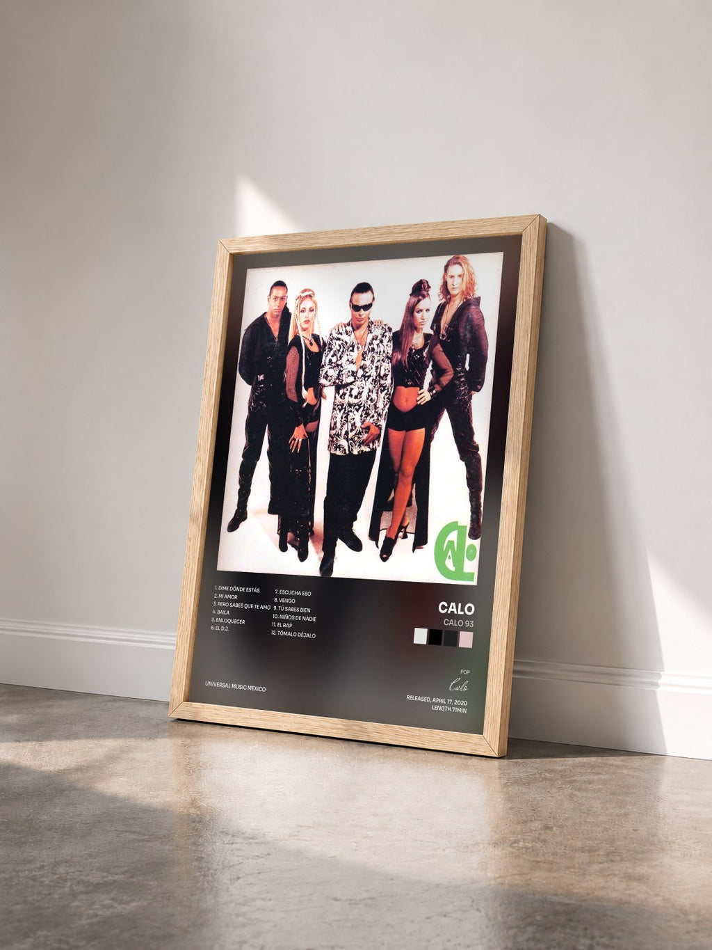 #bois Tableau de l'album Calo 93 de Calo vu de trois quarts, cadre en bois brut