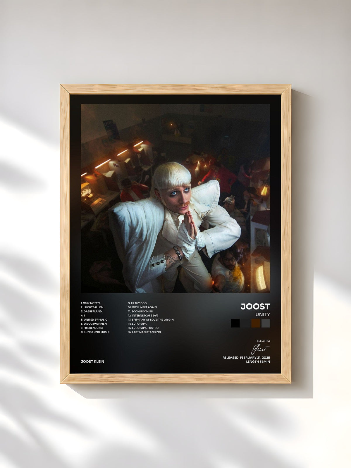 #bois Tableau de l'album Unity de Joost, cadre en bois brut, imprimé et encadré en France