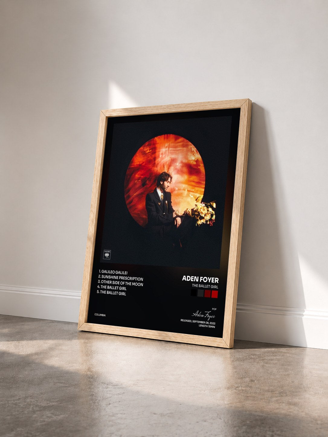 #bois Tableau de l'album The Ballet Girl de Aden Foyer vu de trois quarts, cadre en bois brut