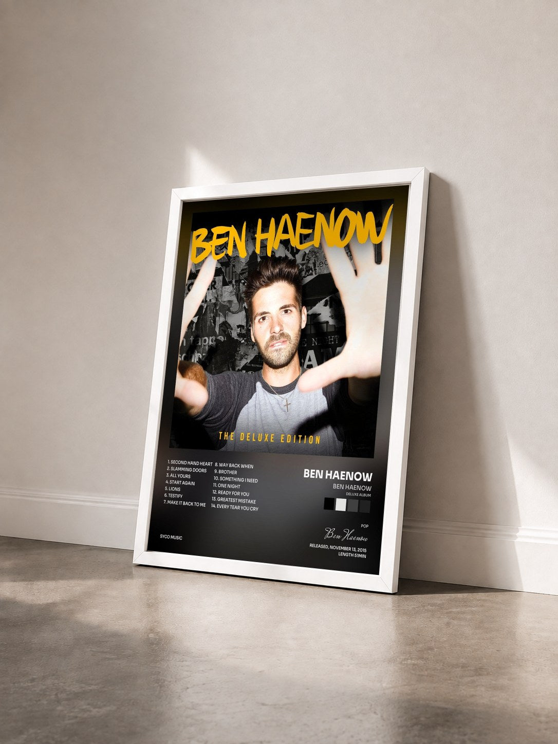 #blanc Tableau de l'album Ben Haenow (Deluxe Album) de Ben Haenow vu de trois quarts, cadre blanc