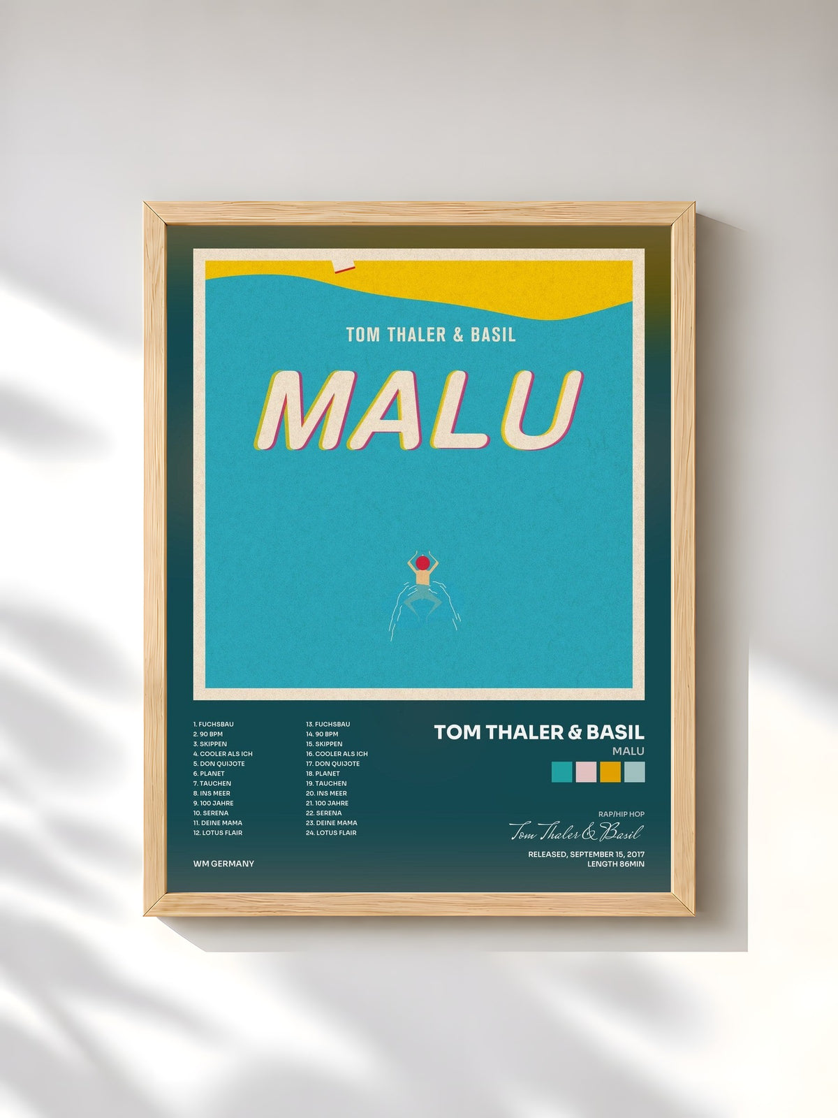 #bois Tableau de l'album Malu de Tom Thaler & Basil, cadre en bois brut, imprimé et encadré en France