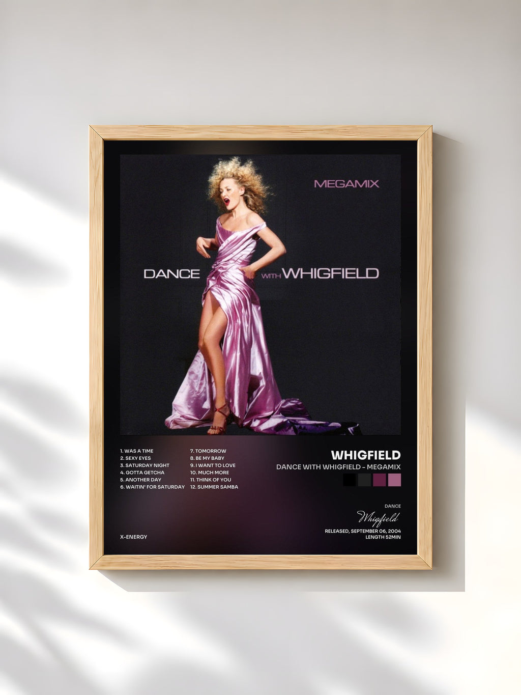 #bois Tableau de l'album Dance with Whigfield - Megamix de Whigfield, cadre en bois brut, imprimé et encadré en France