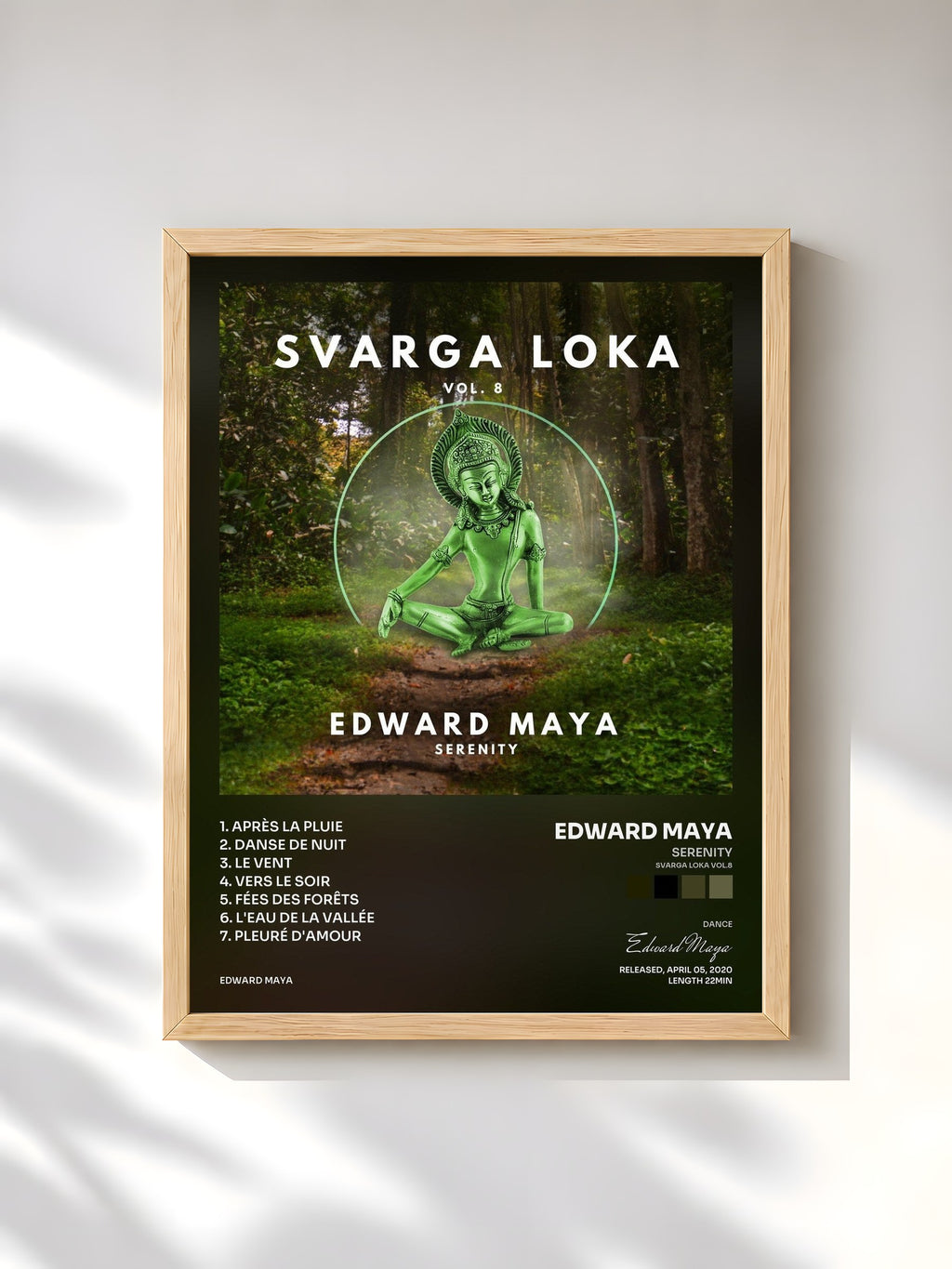 #bois Tableau de l'album Serenity (Svarga Loka Vol.8) de Edward Maya, cadre en bois brut, imprimé et encadré en France