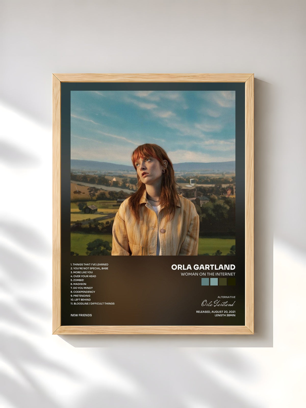 #bois Tableau de l'album Woman on the Internet de Orla Gartland, cadre en bois brut, imprimé et encadré en France