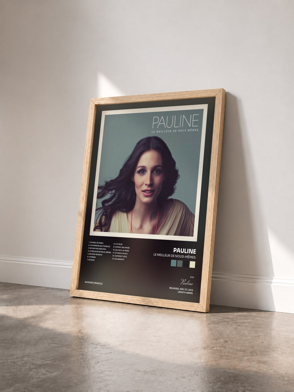 #bois Tableau de l'album Le meilleur de nous-mêmes de Pauline vu de trois quarts, cadre en bois brut