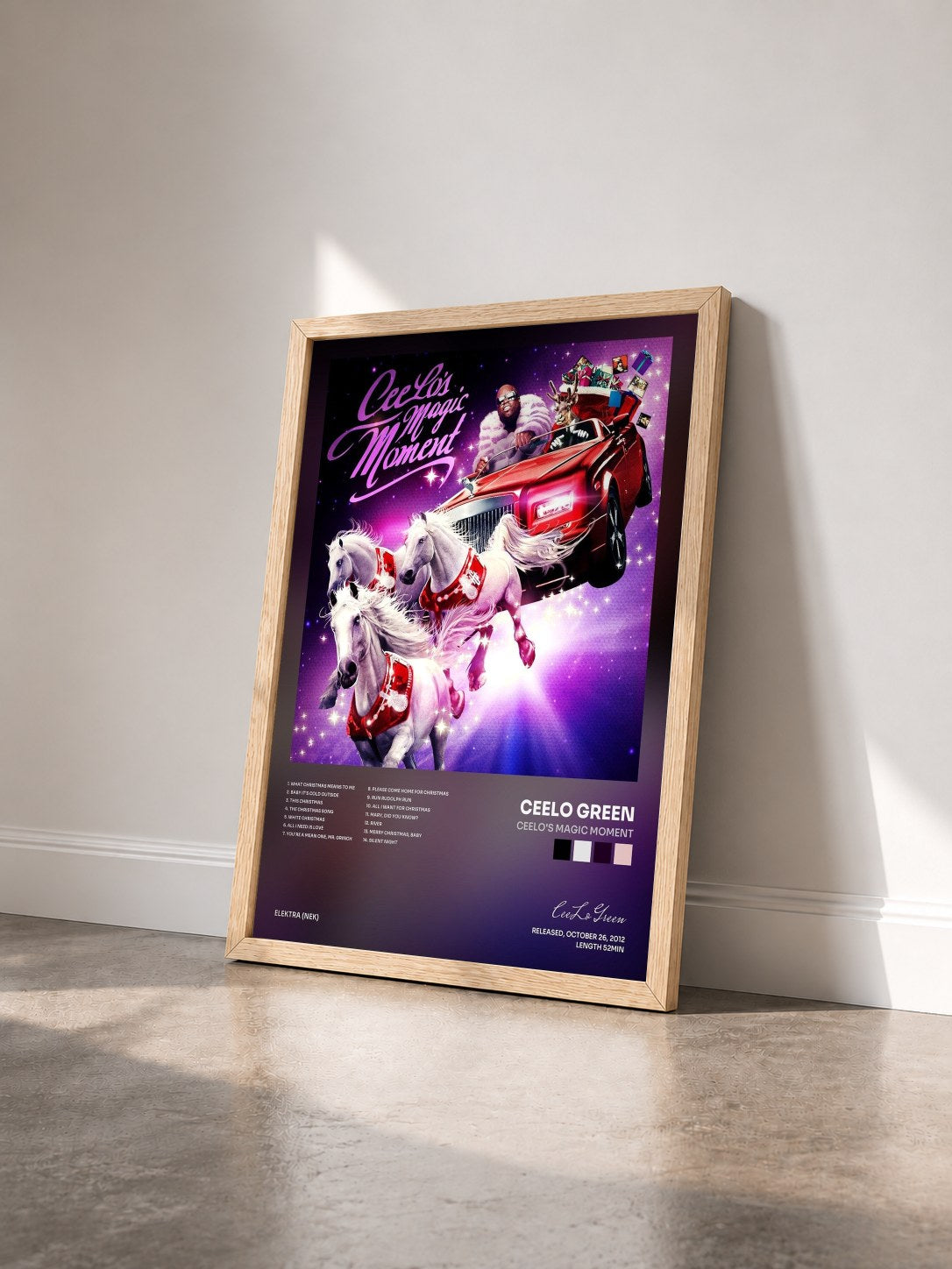 #bois Tableau de l'album CeeLo's Magic Moment de CeeLo Green vu de trois quarts, cadre en bois brut