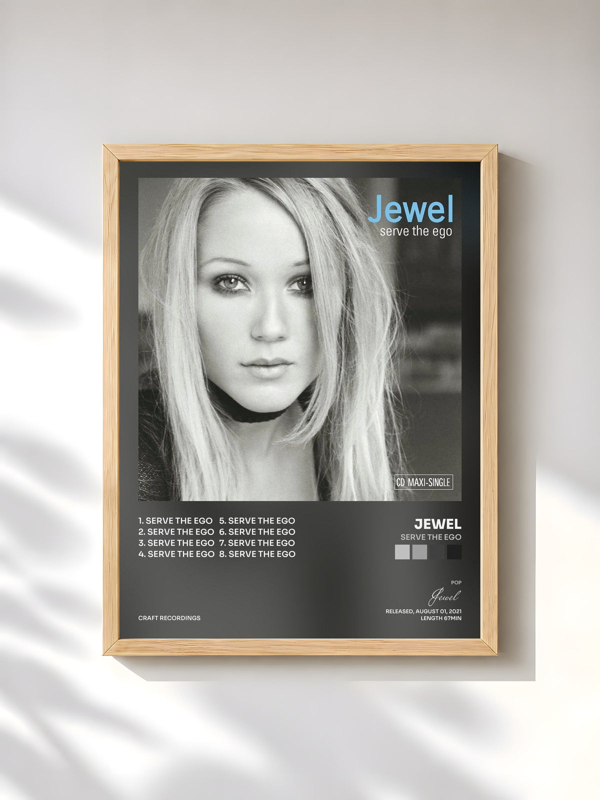#bois Tableau de l'album Serve The Ego de Jewel, cadre en bois brut, imprimé et encadré en France