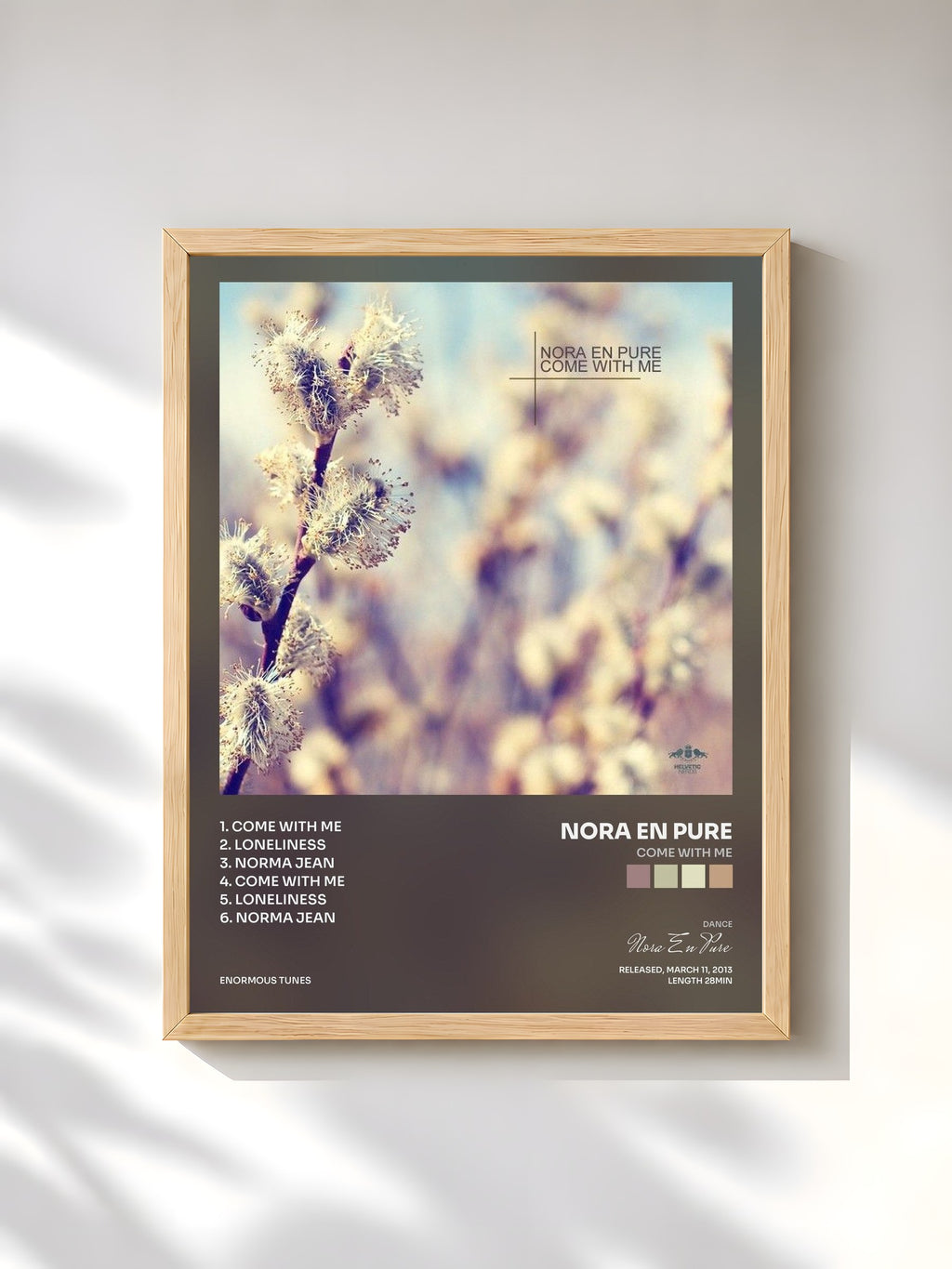 #bois Tableau de l'album Come with Me de Nora En Pure, cadre en bois brut, imprimé et encadré en France