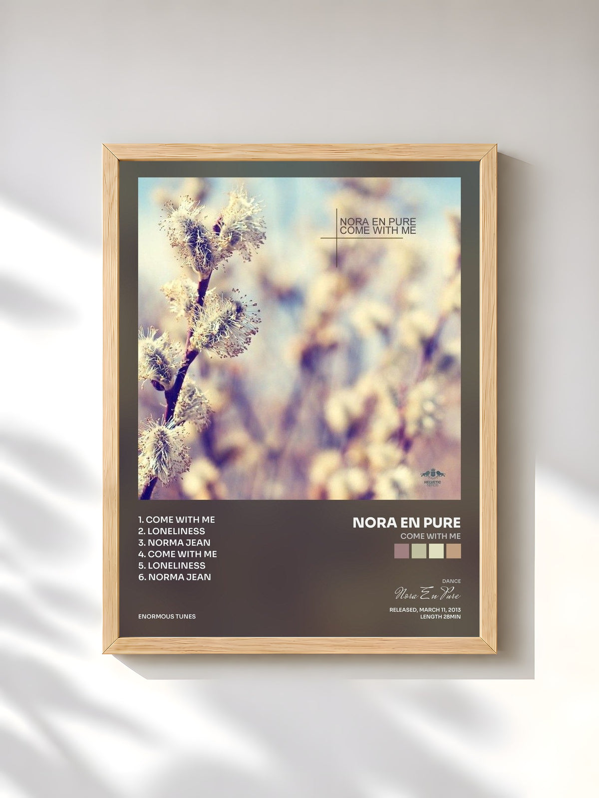 #bois Tableau de l'album Come with Me de Nora En Pure, cadre en bois brut, imprimé et encadré en France
