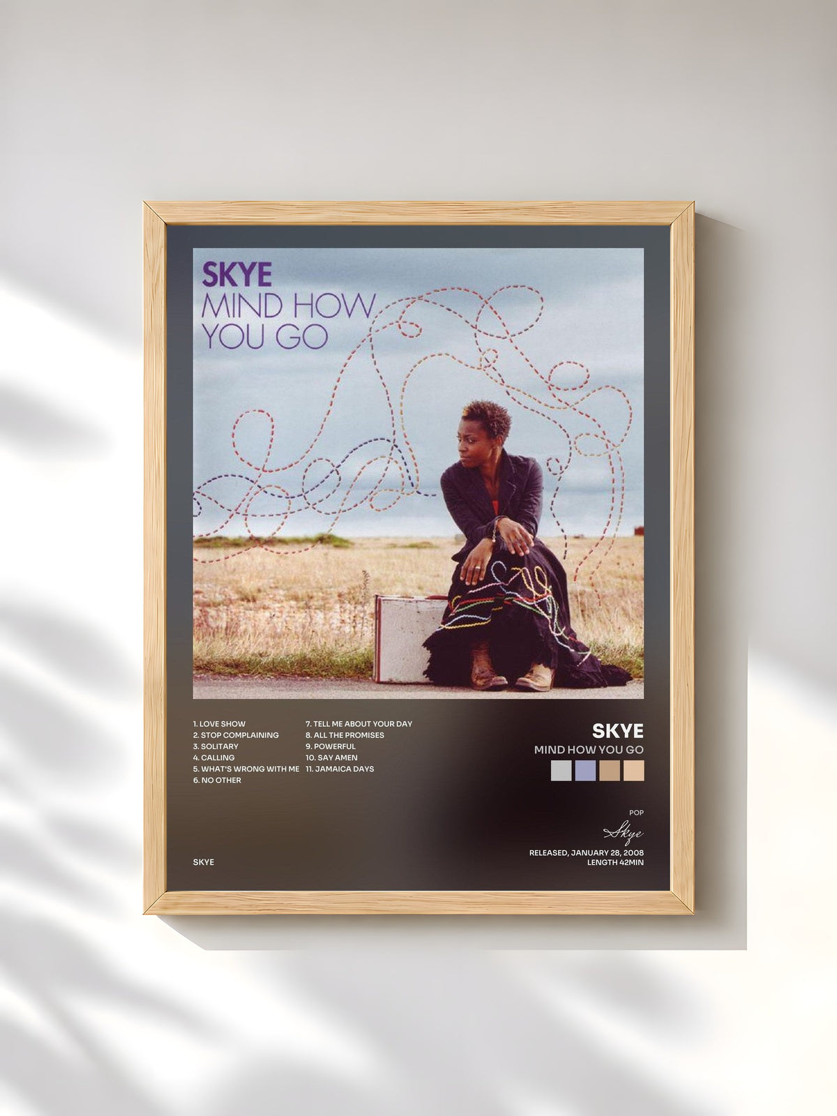 #bois Tableau de l'album Mind How You Go de Skye, cadre en bois brut, imprimé et encadré en France