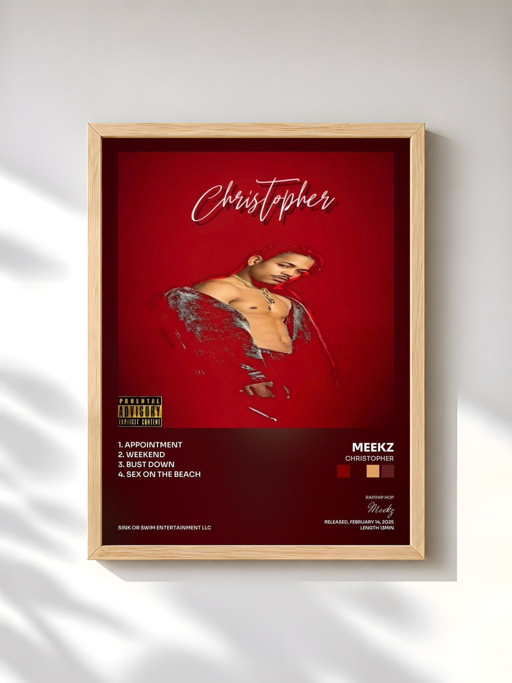 #bois Tableau de l'album Christopher de Meekz, cadre en bois brut, imprimé et encadré en France