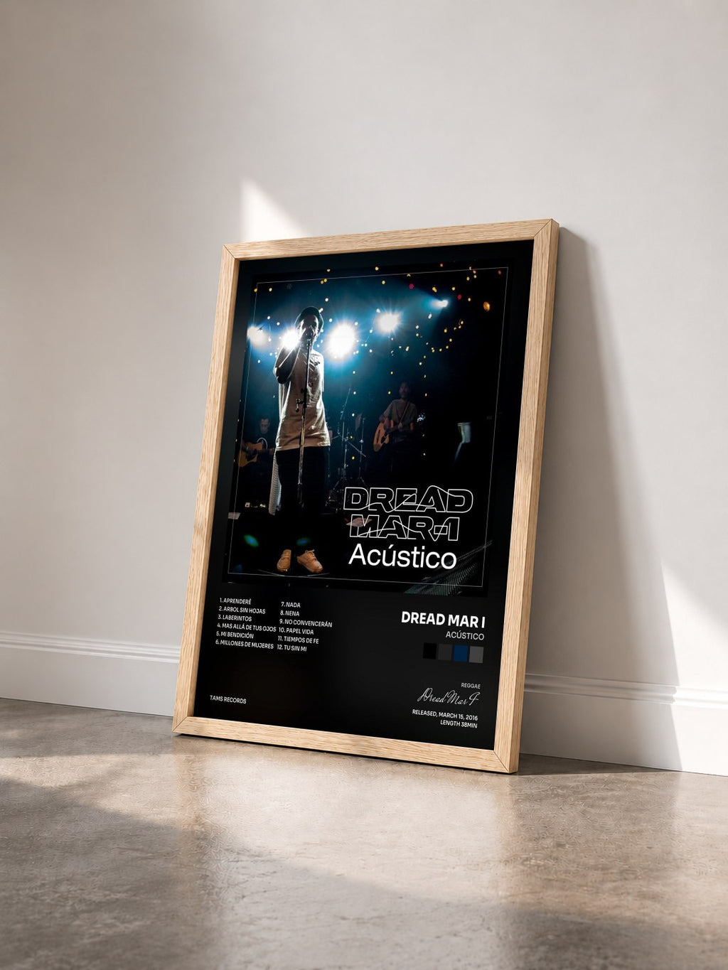#bois Tableau de l'album Acústico de Dread Mar I vu de trois quarts, cadre en bois brut