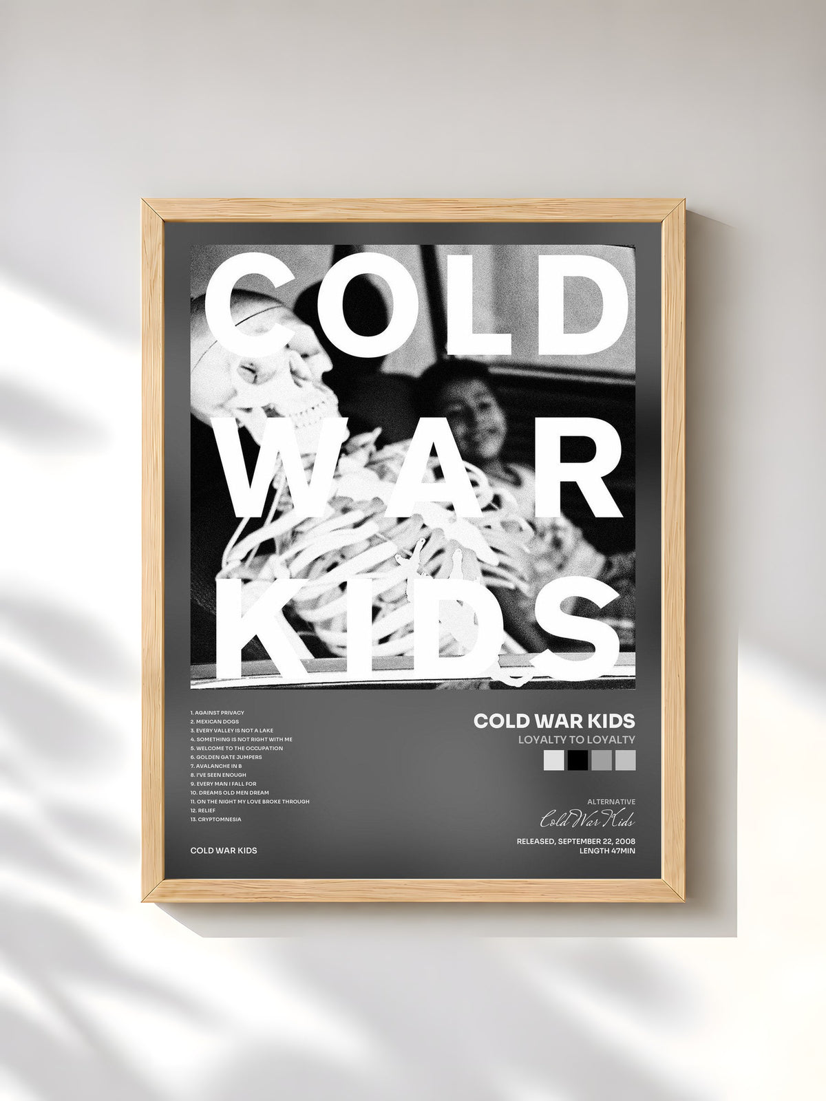 #bois Tableau de l'album Loyalty To Loyalty de Cold War Kids, cadre en bois brut, imprimé et encadré en France
