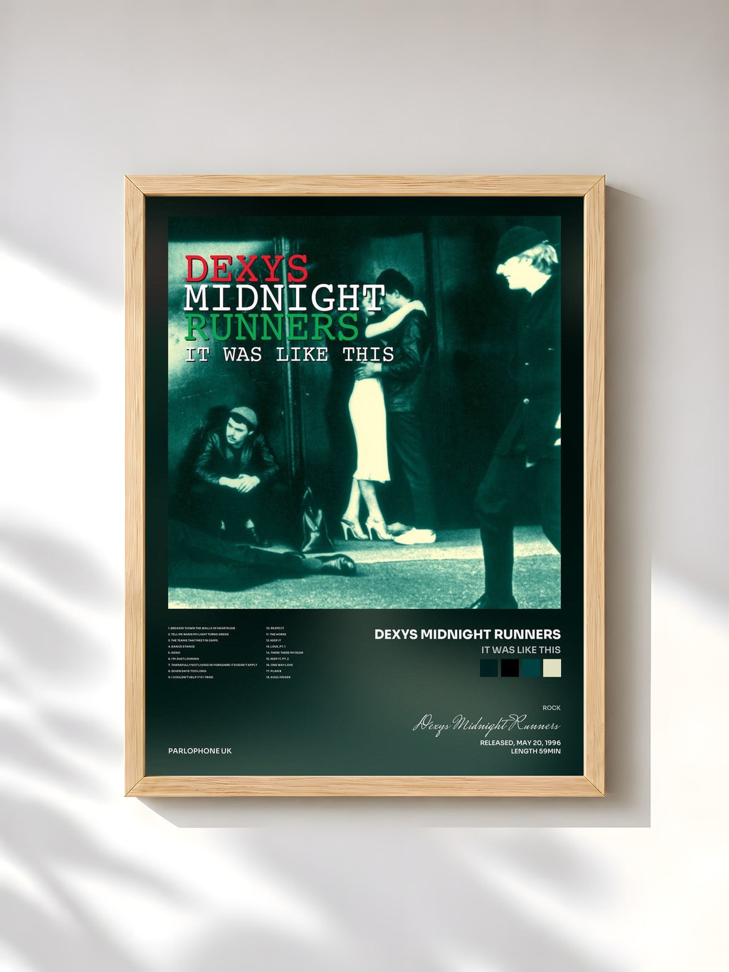 #bois Tableau de l'album It Was Like This de Dexys Midnight Runners, cadre en bois brut, imprimé et encadré en France