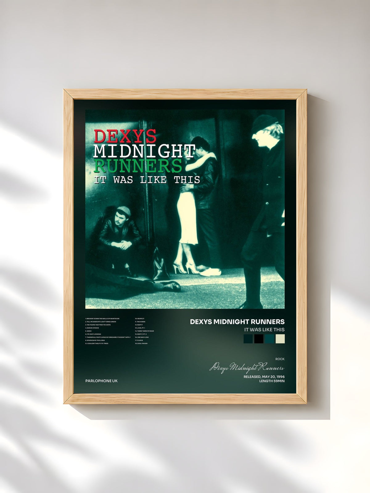 #bois Tableau de l'album It Was Like This de Dexys Midnight Runners, cadre en bois brut, imprimé et encadré en France