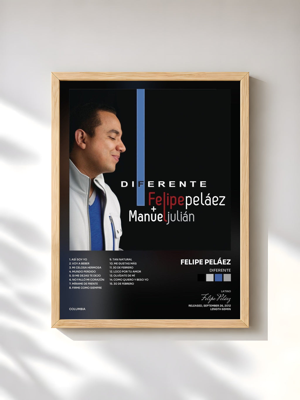 #bois Tableau de l'album Diferente de Felipe Peláez, cadre en bois brut, imprimé et encadré en France