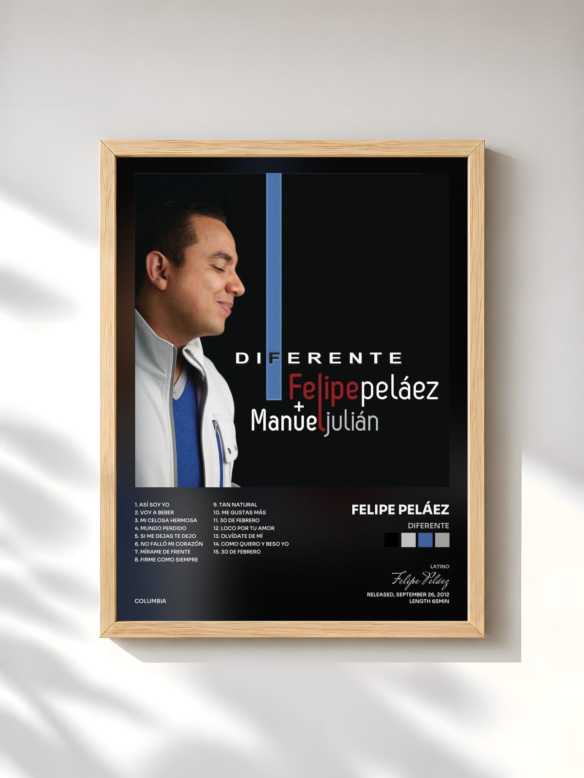 #bois Tableau de l'album Diferente de Felipe Peláez, cadre en bois brut, imprimé et encadré en France