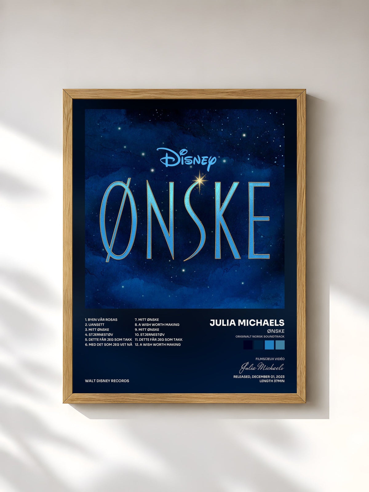 #bois Tableau de l'album Ønske (Originalt Norsk Soundtrack) de Julia Michaels, cadre en bois brut, imprimé et encadré en France