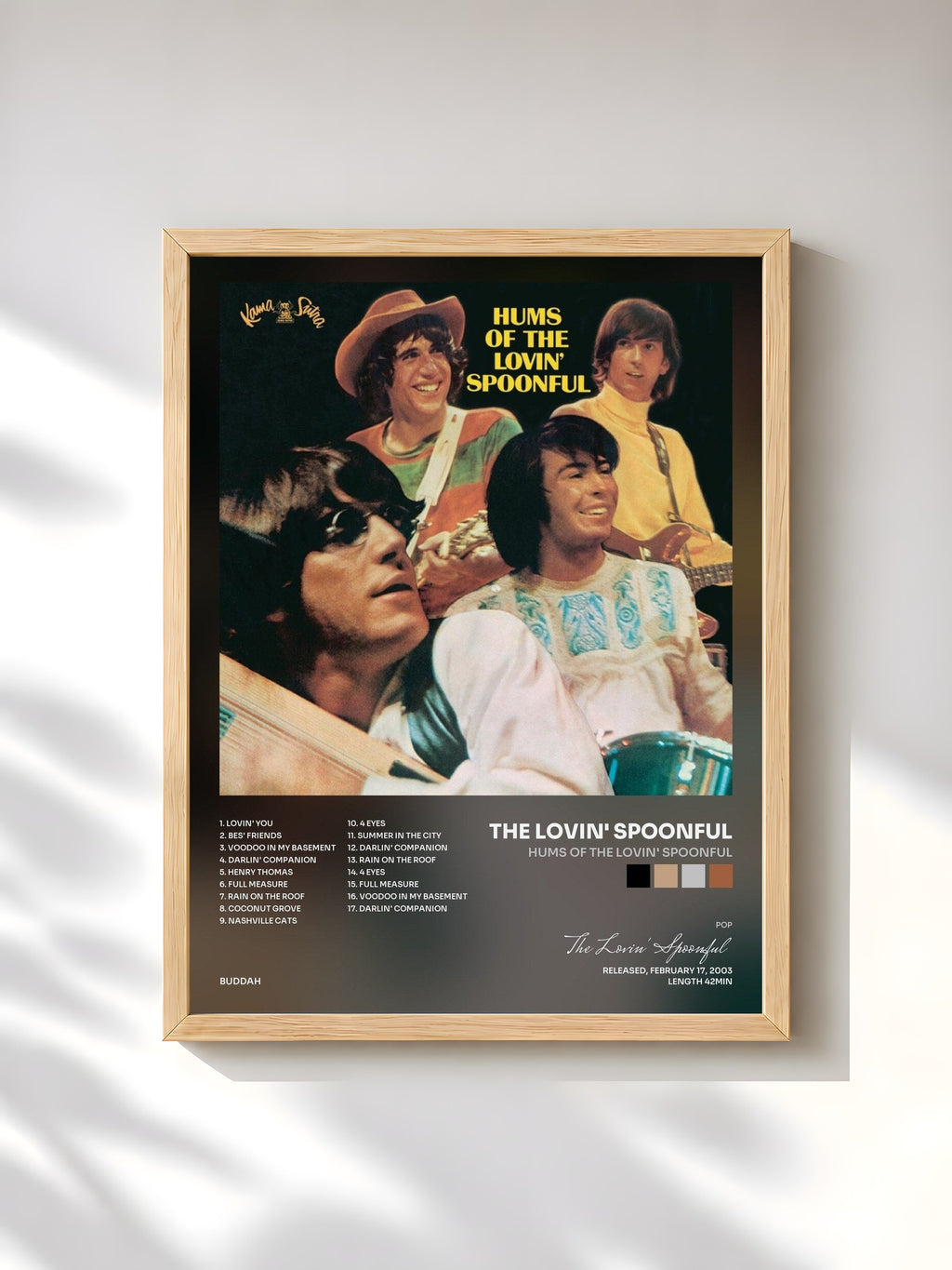#bois Tableau de l'album Hums Of The Lovin' Spoonful de The Lovin' Spoonful, cadre en bois brut, imprimé et encadré en France
