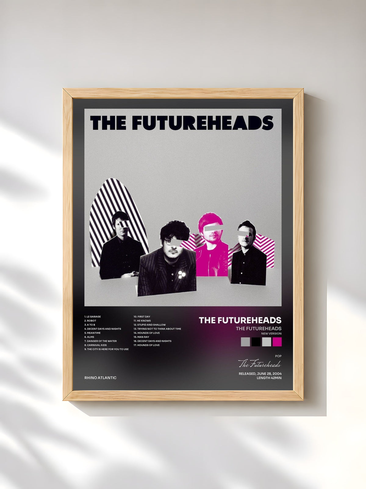 #bois Tableau de l'album The Futureheads (new version) de The Futureheads, cadre en bois brut, imprimé et encadré en France