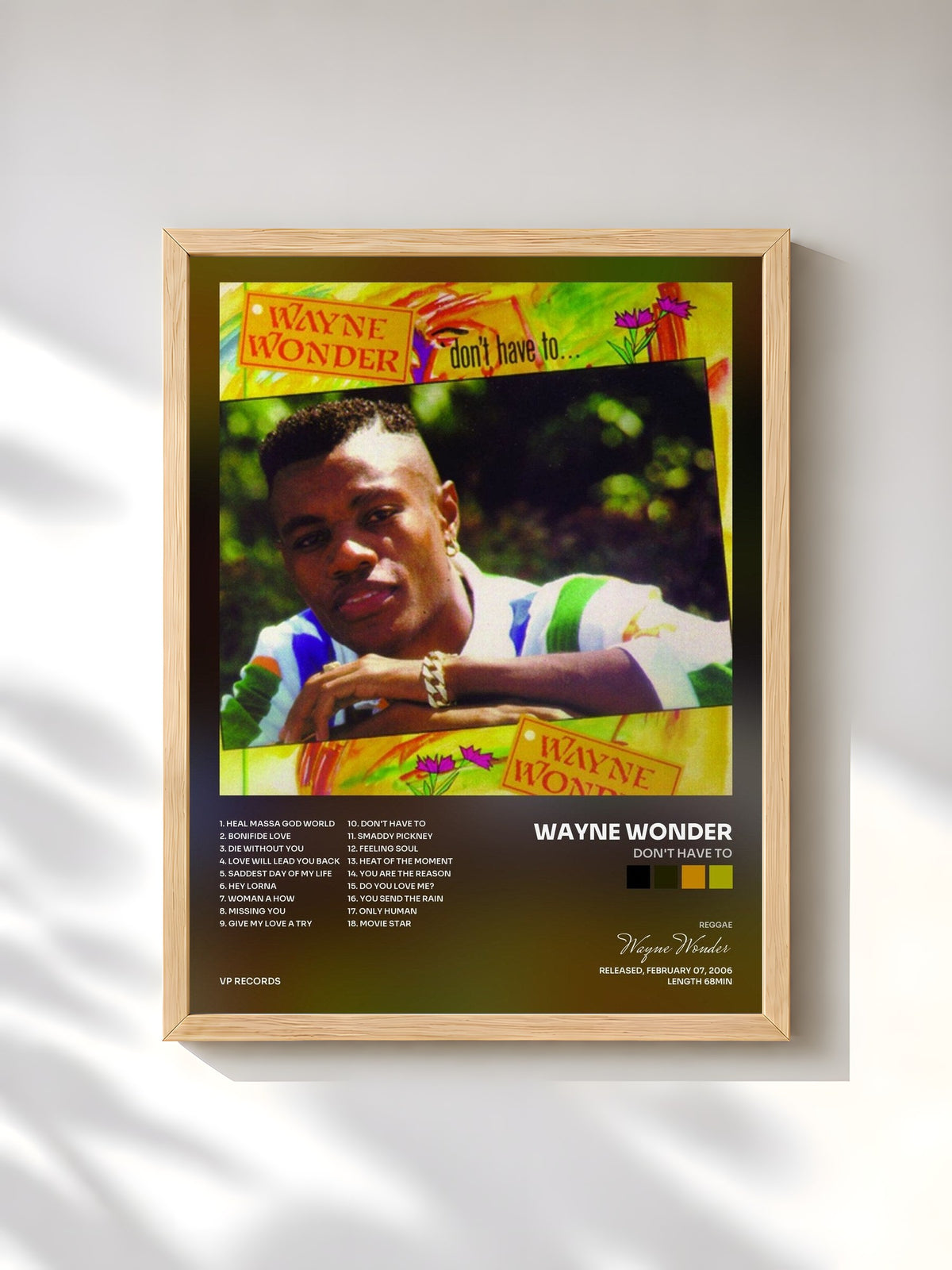#bois Tableau de l'album Don't Have To de Wayne Wonder, cadre en bois brut, imprimé et encadré en France