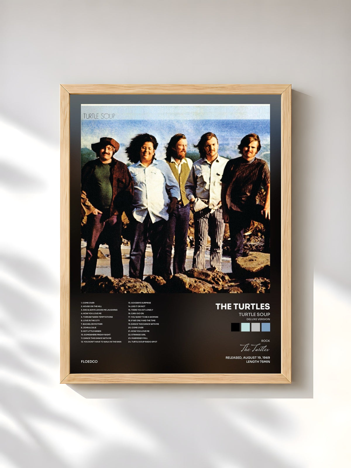 #bois Tableau de l'album Turtle Soup (Deluxe Version) de The Turtles, cadre en bois brut, imprimé et encadré en France