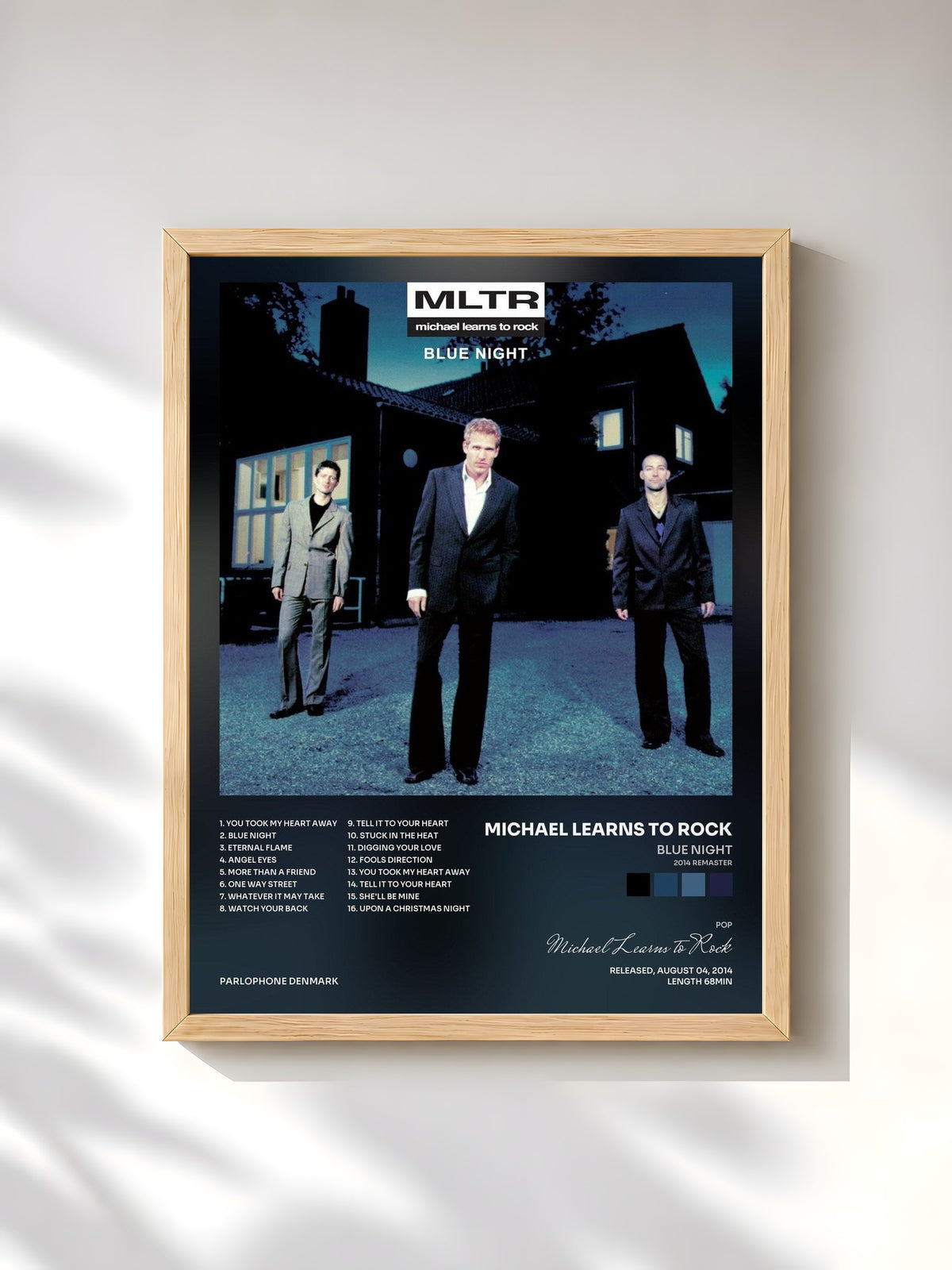 #bois Tableau de l'album Blue Night (2014 Remaster) de Michael Learns to Rock, cadre en bois brut, imprimé et encadré en France