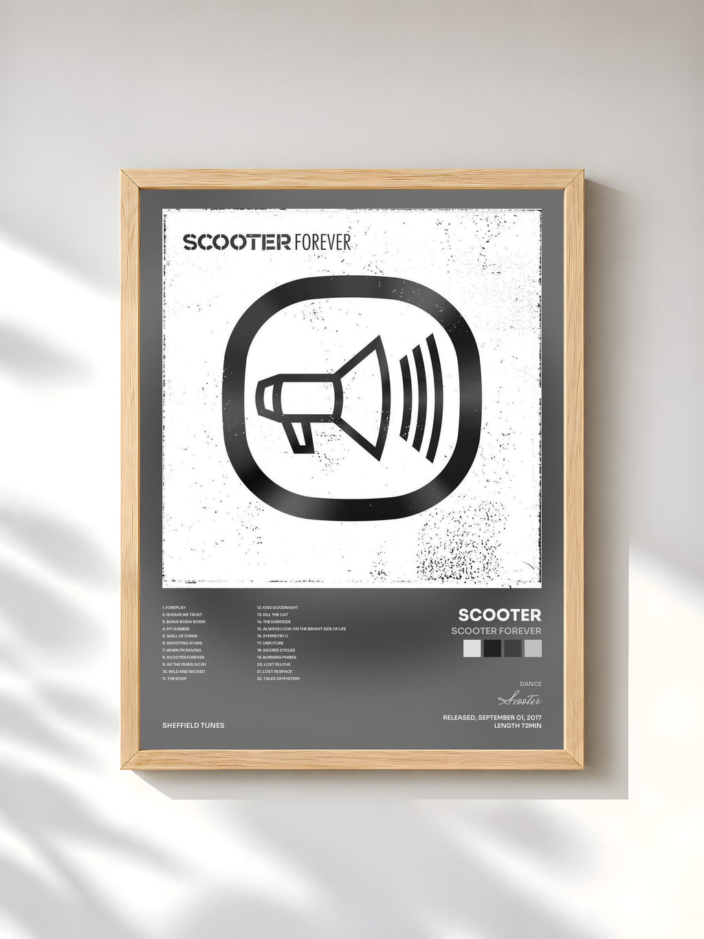 #bois Tableau de l'album Scooter Forever de Scooter, cadre en bois brut, imprimé et encadré en France