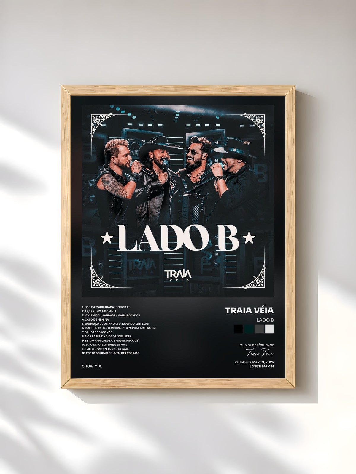 #bois Tableau de l'album Lado B de Traia Véia, cadre en bois brut, imprimé et encadré en France