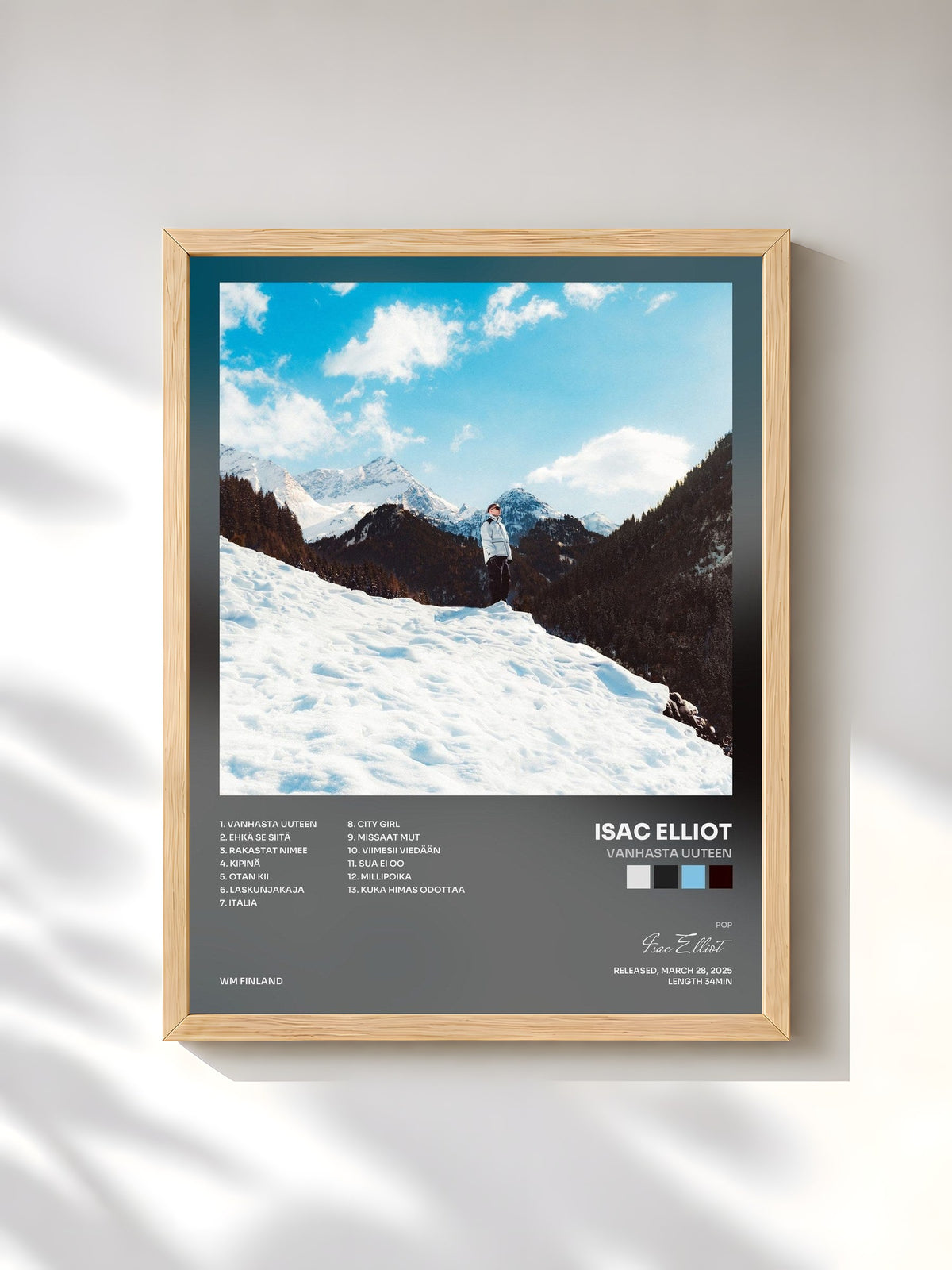 #bois Tableau de l'album Vanhasta Uuteen de Isac Elliot, cadre en bois brut, imprimé et encadré en France
